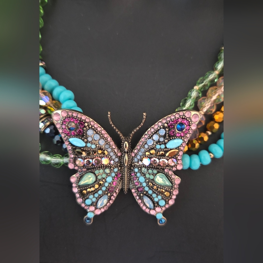 Betsey Johnson Colorful Butterfly Necklace NWT - Picture 12 of 15